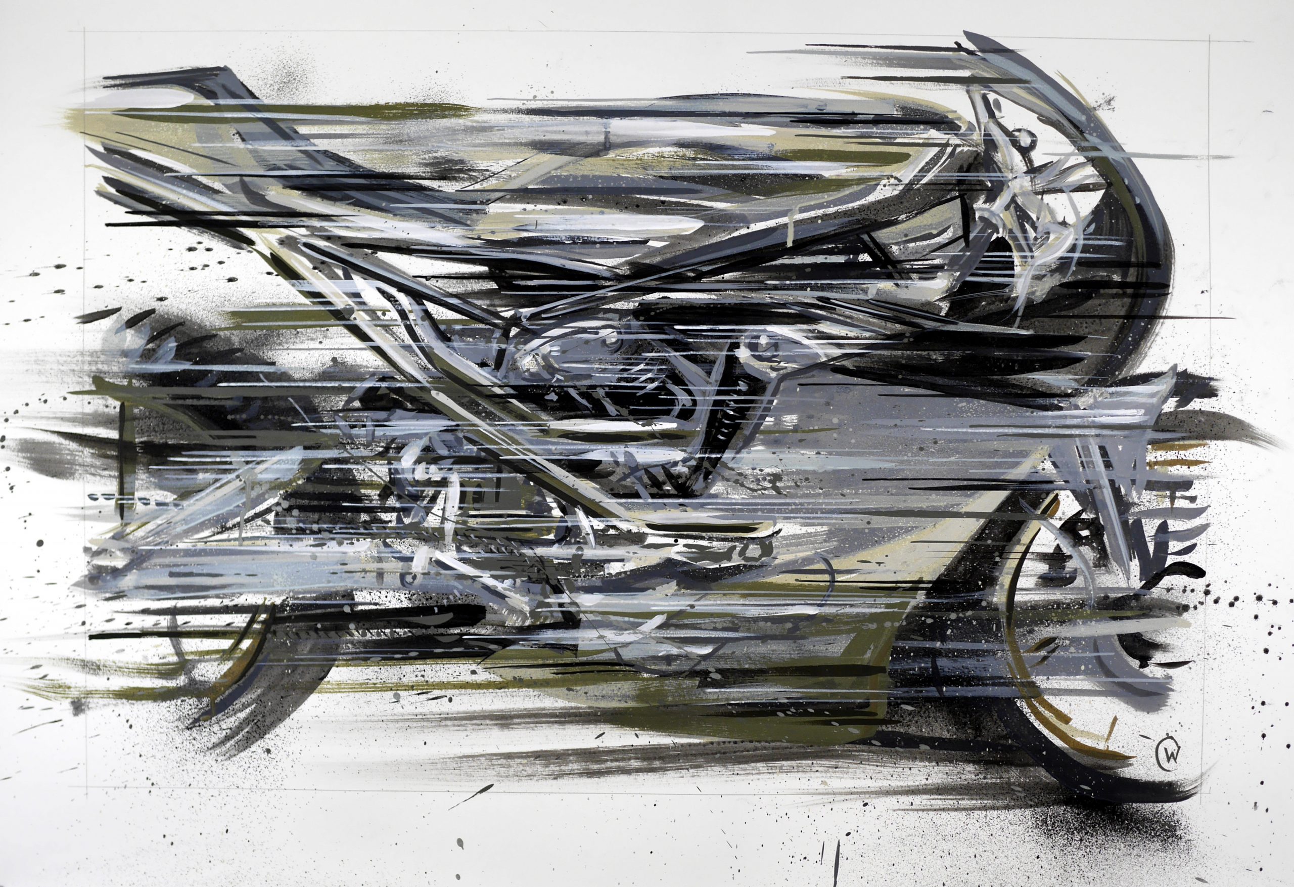 Max Hazan Knucklehead Custom Motorcycle Art